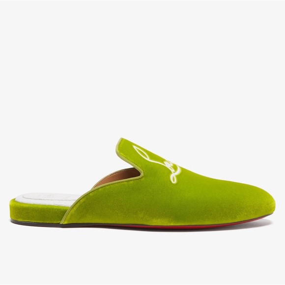 Christian Louboutin Coolito Green Velvet Slippers Shoes Size 42 EU / 9 US NWOB main image 7